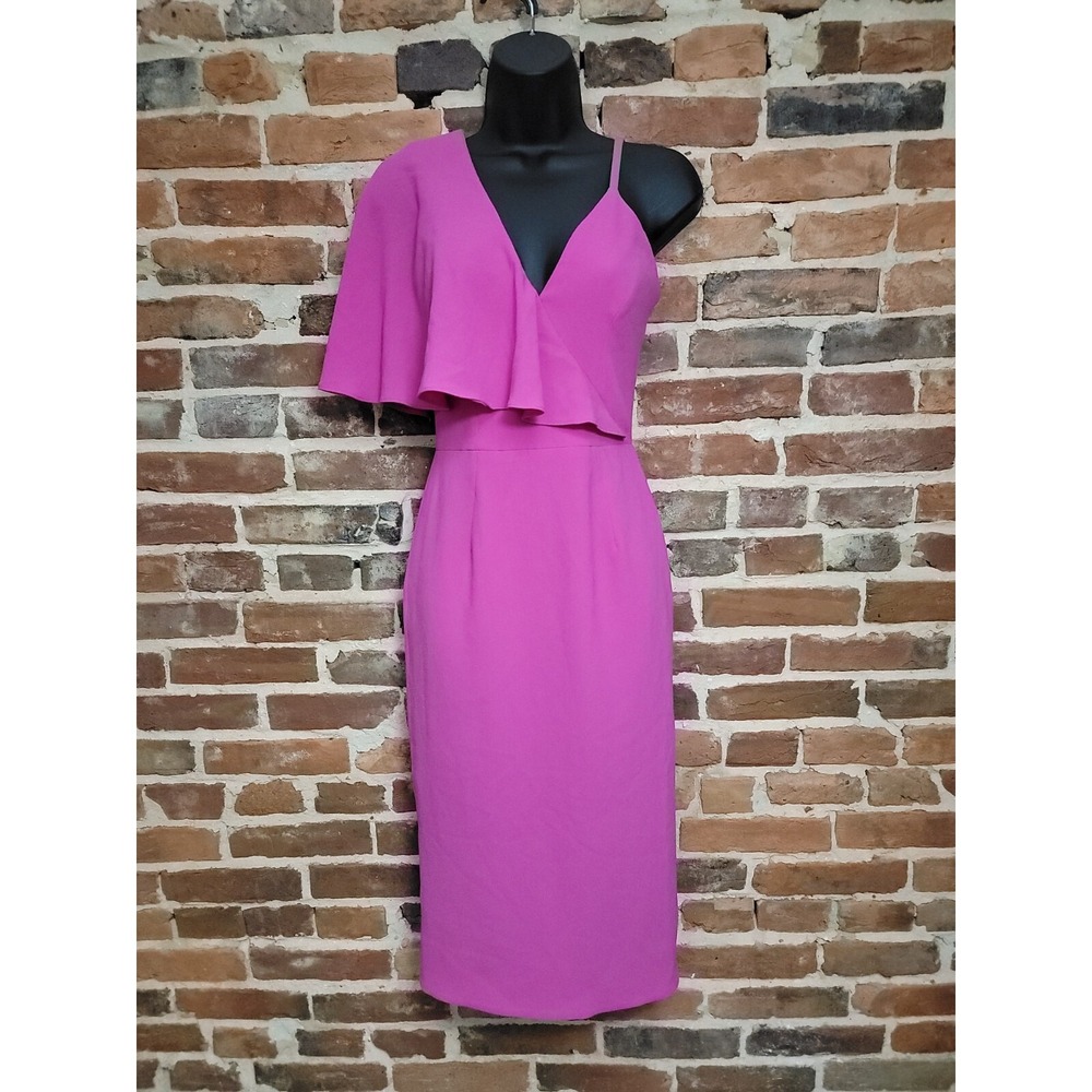 Dress the Population‎ Womens Dress Beth Fuchsia Pink Asymmetrical